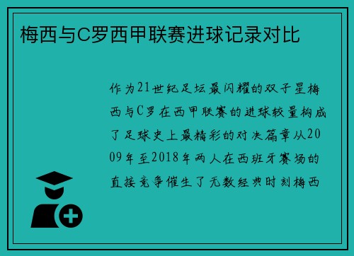 梅西与C罗西甲联赛进球记录对比